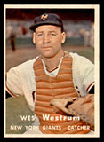 1957 Topps Baseball #323 Wes Westrum Giants EX-MT 539504