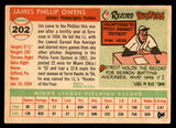 1955 Topps Baseball #202 Jim Owens Phillies Good ink back 539509