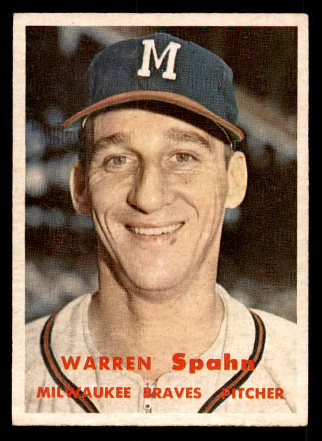 1957 Topps Baseball #090 Warren Spahn Braves NR-MT 539547