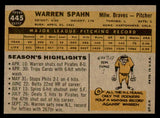 1960 Topps Baseball #445 Warren Spahn Braves NR-MT 539575