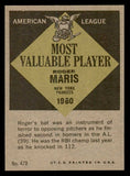 1961 Topps Baseball #478 Roger Maris MVP Yankees NR-MT 539576