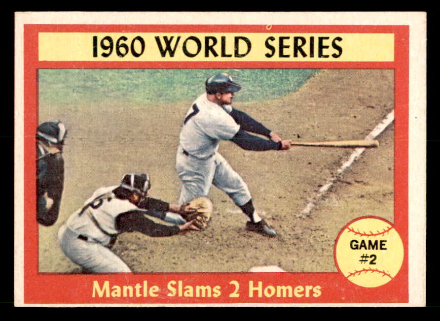1961 Topps Baseball #307 World Series Game 2 Mickey Mantle EX-MT 539590