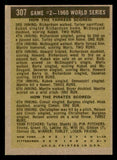 1961 Topps Baseball #307 World Series Game 2 Mickey Mantle EX-MT 539590
