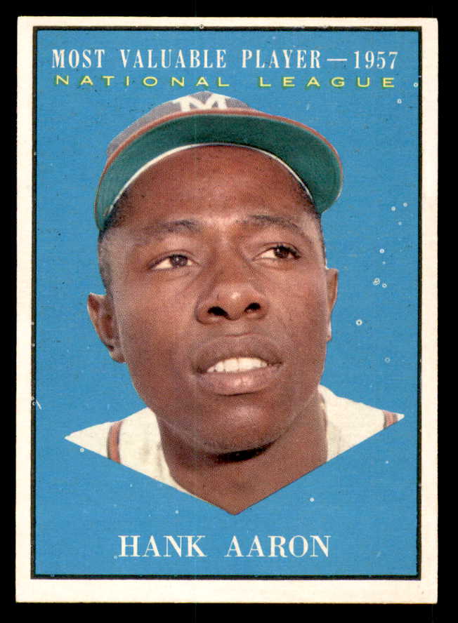 1961 Topps Baseball #484 Hank Aaron MVP Braves EX-MT 539613
