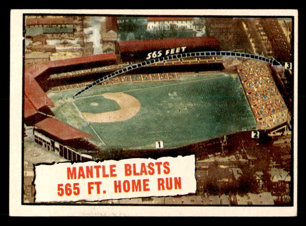 1961 Topps Baseball #406 Mickey Mantle IA Yankees EX-MT 539615