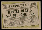 1961 Topps Baseball #406 Mickey Mantle IA Yankees EX-MT 539615