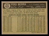 1961 Topps Baseball #425 Yogi Berra Yankees EX-MT 539616