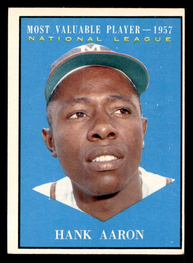 1961 Topps Baseball #484 Hank Aaron MVP Braves EX-MT 539617