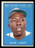 1961 Topps Baseball #484 Hank Aaron MVP Braves EX-MT 539617