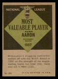 1961 Topps Baseball #484 Hank Aaron MVP Braves EX-MT 539617