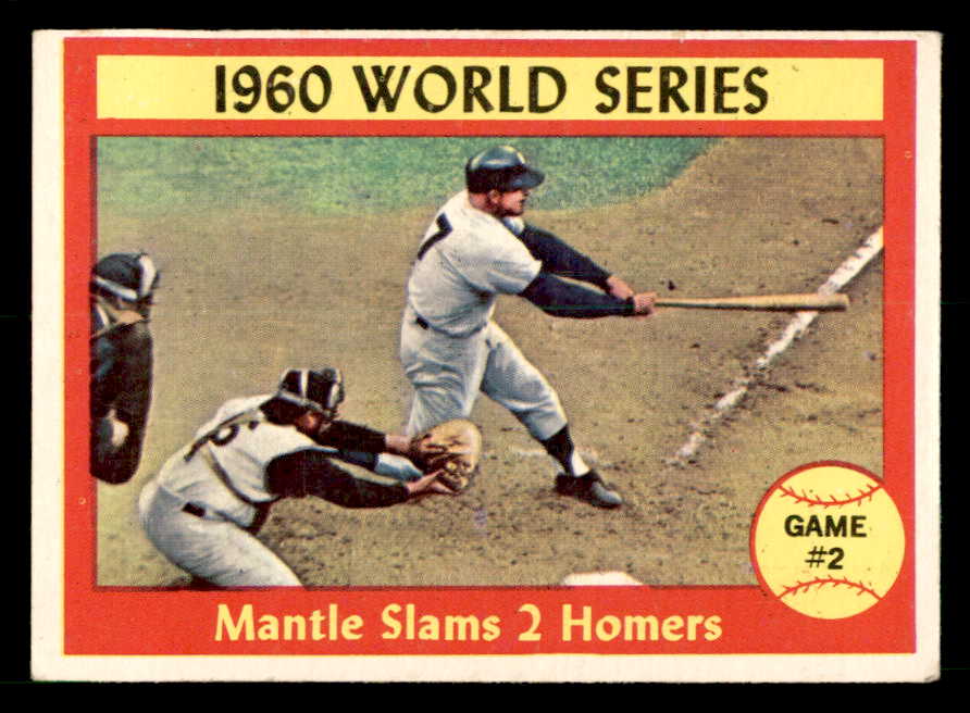 1961 Topps Baseball #307 World Series Game 2 Mickey Mantle EX-MT 539619