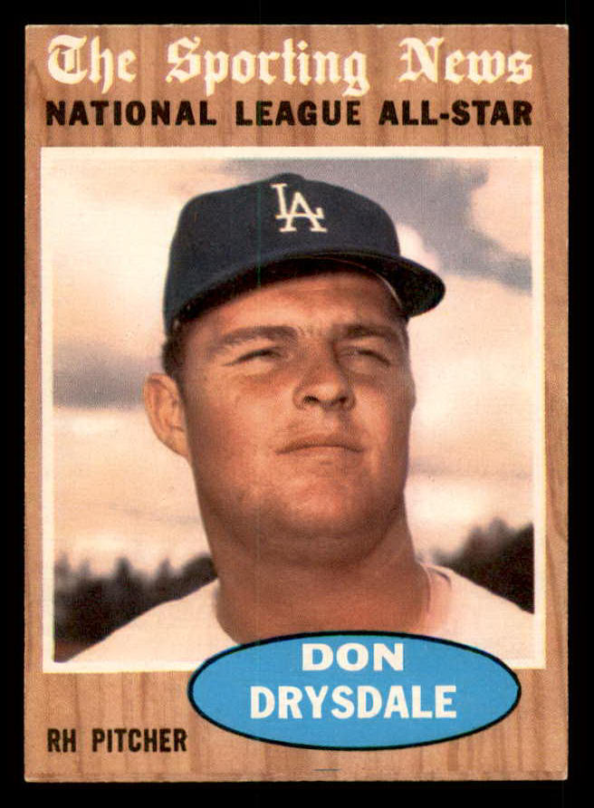 1962 Topps Baseball #398 Don Drysdale A.S. Dodgers EX-MT 539637