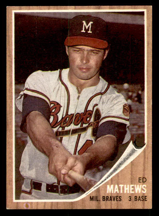1962 Topps Baseball #030 Eddie Mathews Braves EX-MT 539646