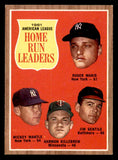1962 Topps Baseball #053 A.L. Home Run Leaders Mickey Mantle EX-MT 539659