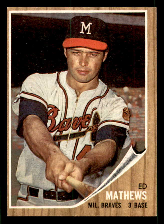1962 Topps Baseball #030 Eddie Mathews Braves EX-MT 539668