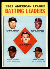 1963 Topps Baseball #002 A.L. Batting Leaders Mickey Mantle EX-MT 539684