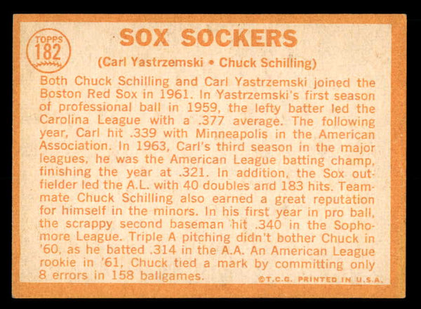 1964 Topps Baseball #182 Carl Yastrzemski Chuck Schilling EX-MT 539699
