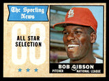 1968 Topps Baseball #378 Bob Gibson A.S. Cardinals VG-EX 539839
