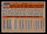 1957 Topps Baseball #262 Bobby Thomson Braves EX-MT 540015
