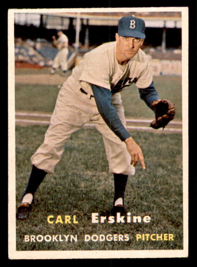 1957 Topps Baseball #252 Carl Erskine Dodgers EX+/EX-MT 540032
