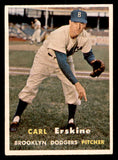 1957 Topps Baseball #252 Carl Erskine Dodgers EX+/EX-MT 540032