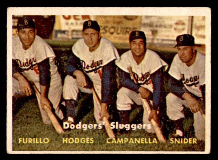 1957 Topps Baseball #400 Roy Campanella Duke Snider Gil Hodges VG 540062