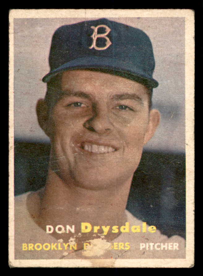 1957 Topps Baseball #018 Don Drysdale Dodgers GD-VG 540065