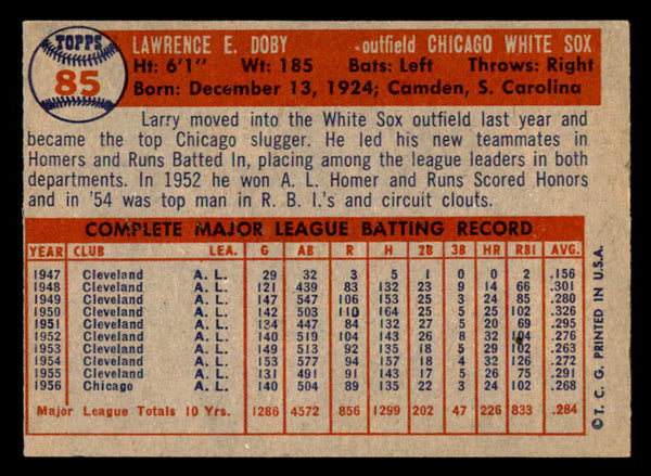 1957 Topps Baseball #085 Larry Doby White Sox VG-EX 540071