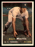 1957 Topps Baseball #062 Billy Martin Yankees EX-MT 540077