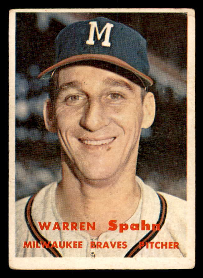 1957 Topps Baseball #090 Warren Spahn Braves VG 540102