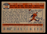 1957 Topps Baseball #018 Don Drysdale Dodgers VG 540107