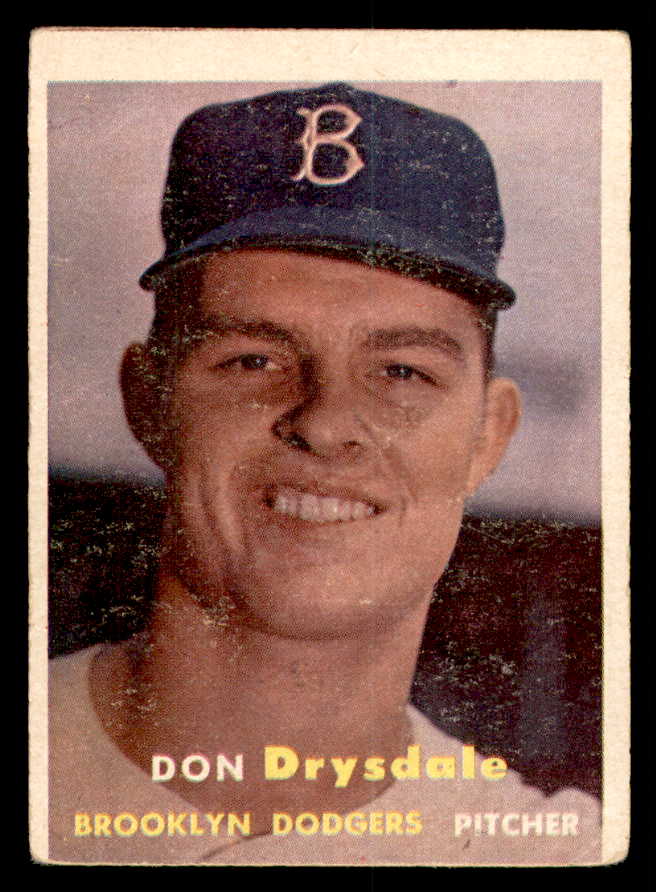 1957 Topps Baseball #018 Don Drysdale Dodgers VG 540108