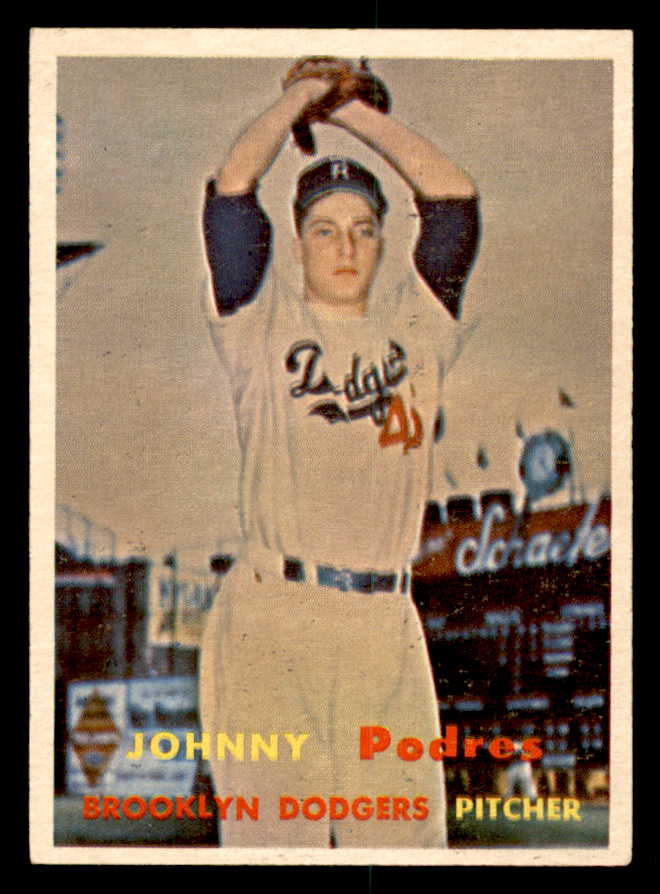 1957 Topps Baseball #277 Johnny Podres Dodgers EX-MT 540112