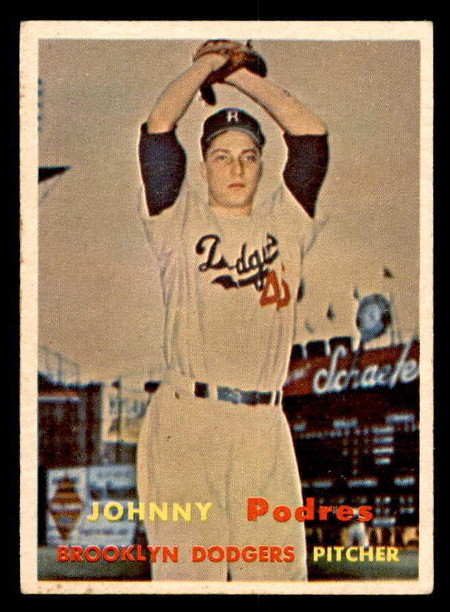 1957 Topps Baseball #277 Johnny Podres Dodgers EX 540113