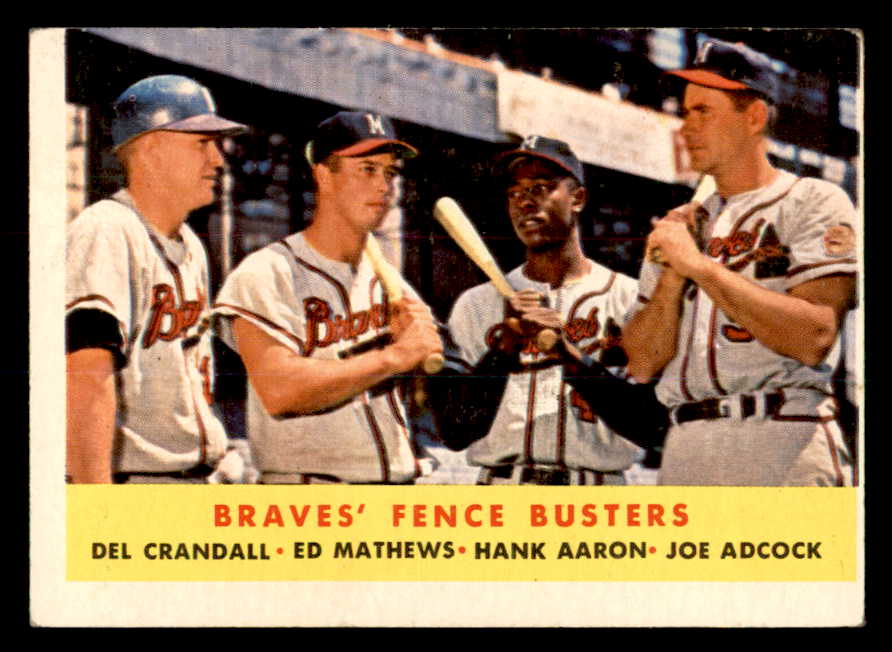 1958 Topps Baseball #351 Hank Aaron Eddie Mathews VG 540133