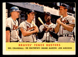 1958 Topps Baseball #351 Hank Aaron Eddie Mathews VG 540133