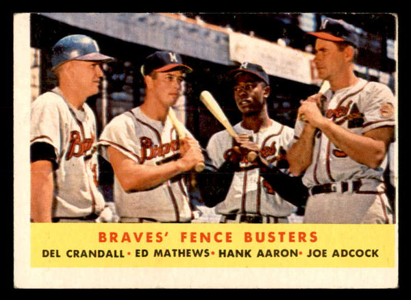 1958 Topps Baseball #351 Hank Aaron Eddie Mathews VG 540133