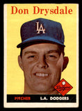 1958 Topps Baseball #025 Don Drysdale Dodgers VG 540155