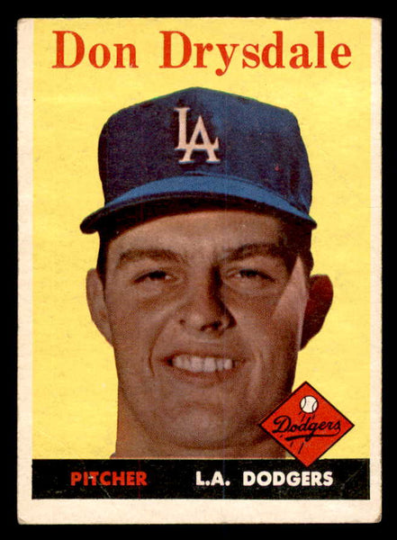1958 Topps Baseball #025 Don Drysdale Dodgers VG 540155