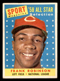 1958 Topps Baseball #484 Frank Robinson A.S. Reds VG 540156