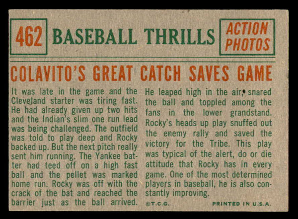 1959 Topps Baseball #462 Rocky Colavito IA Indians EX-MT 540159