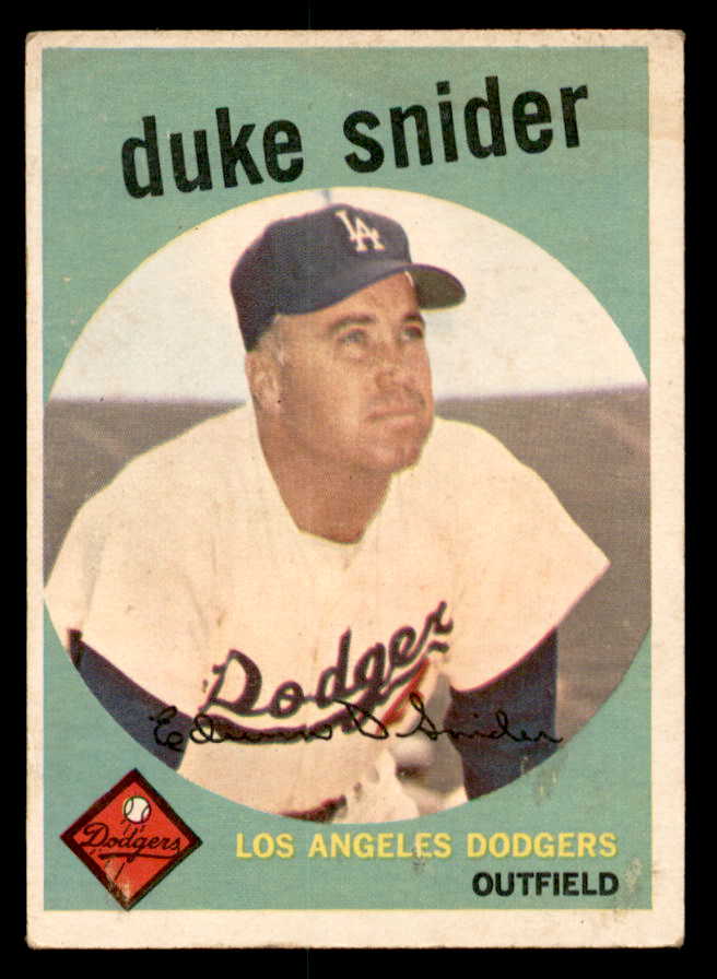 1959 Topps Baseball #020 Duke Snider Dodgers VG 540178