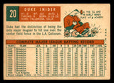 1959 Topps Baseball #020 Duke Snider Dodgers VG 540178
