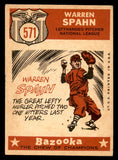 1959 Topps Baseball #571 Warren Spahn A.S. Braves EX 540179