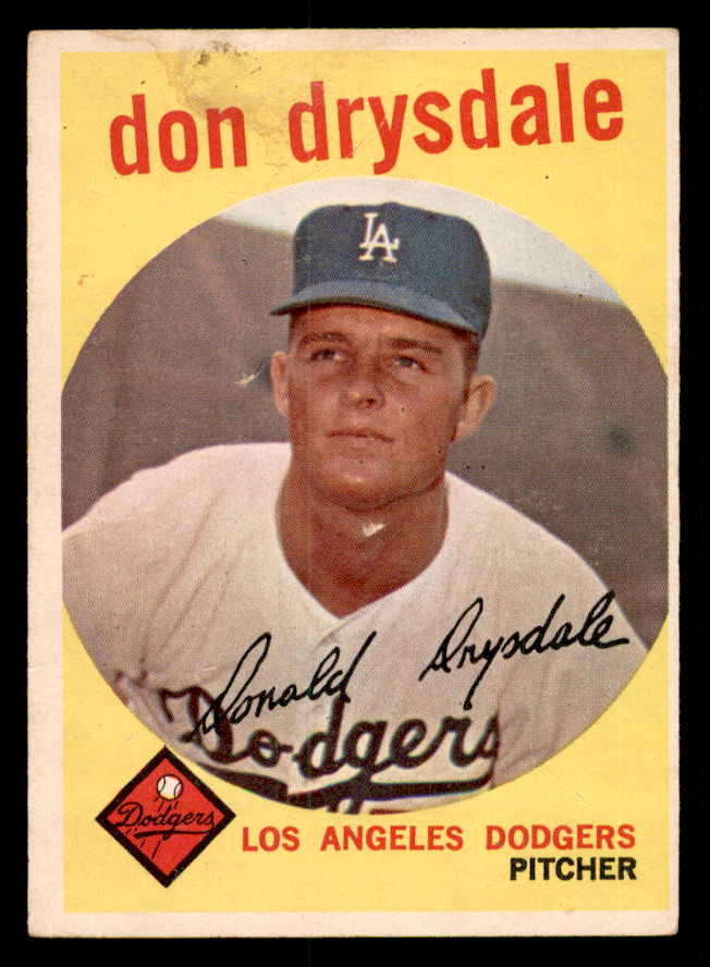 1959 Topps Baseball #387 Don Drysdale Dodgers FR-GD 540188
