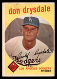 1959 Topps Baseball #387 Don Drysdale Dodgers FR-GD 540188