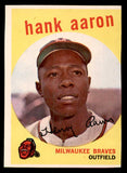 1959 Topps Baseball #380 Hank Aaron Braves GD-VG 540192