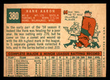 1959 Topps Baseball #380 Hank Aaron Braves GD-VG 540192