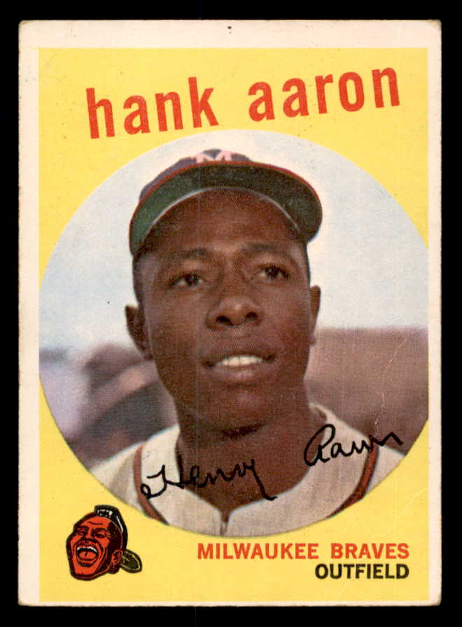 1959 Topps Baseball #380 Hank Aaron Braves VG 540193
