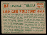 1959 Topps Baseball #467 Hank Aaron IA Braves VG 540195
